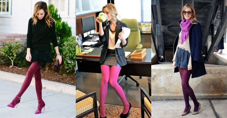 como usar meia calça colorida