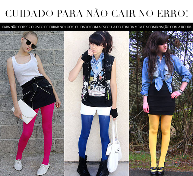 como usar meia calça colorida