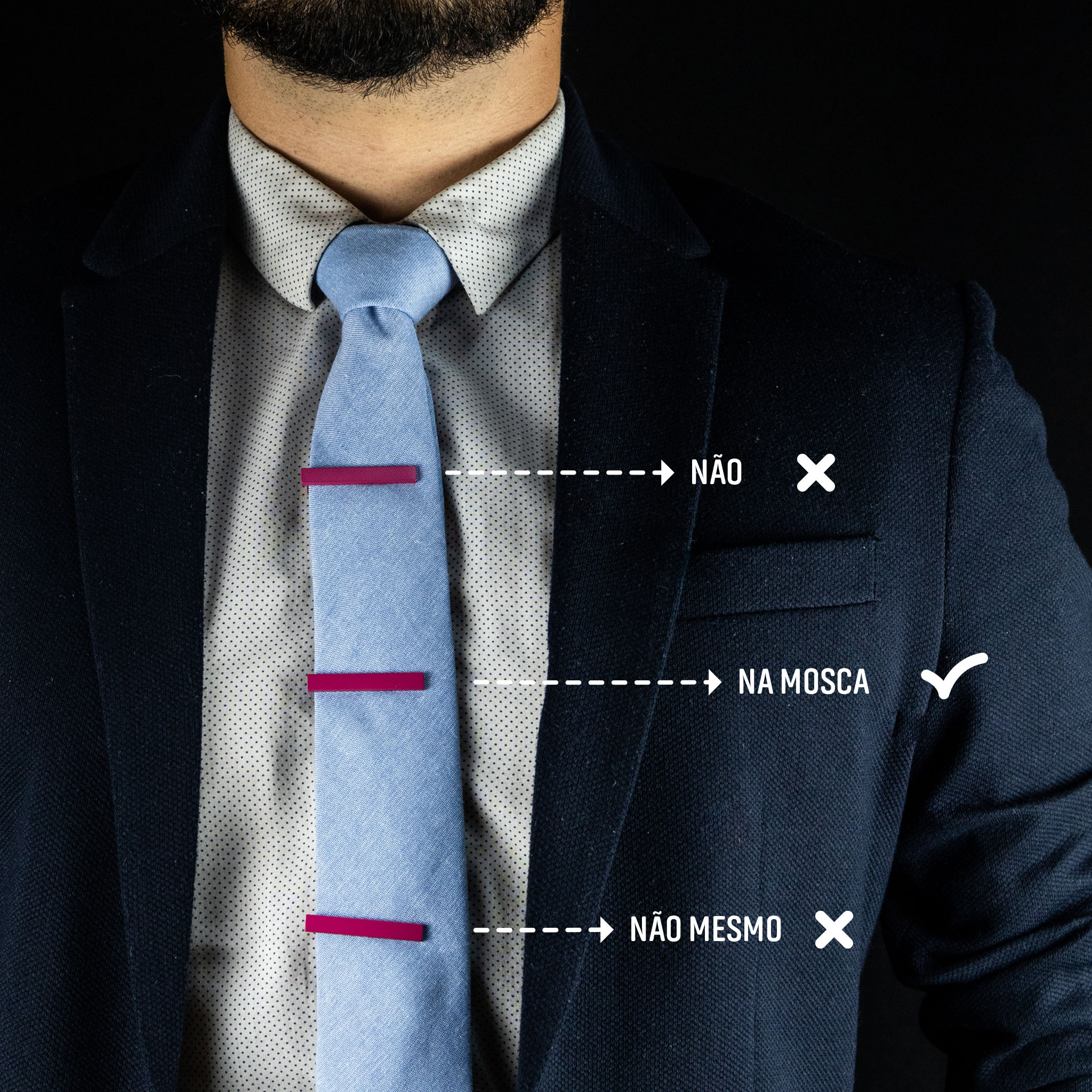 como usar prendedor de gravata