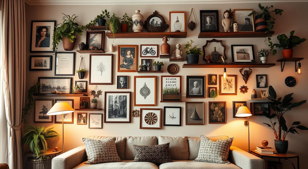 decoração de parede com fotos