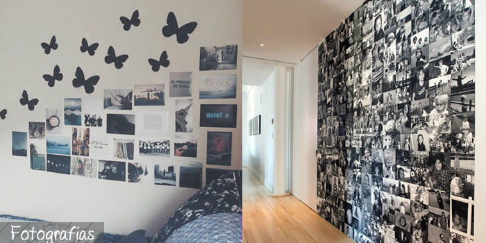 decoração de parede com fotos