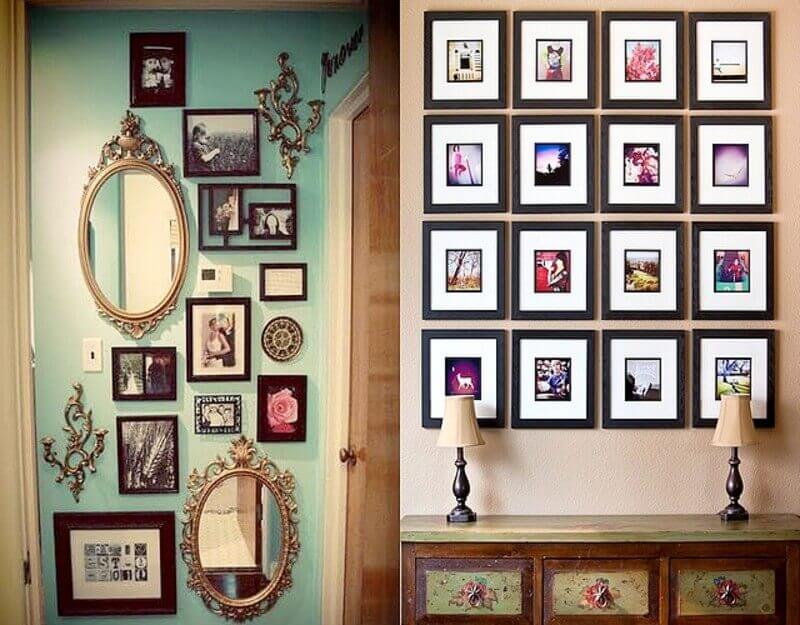 decoração de parede com fotos
