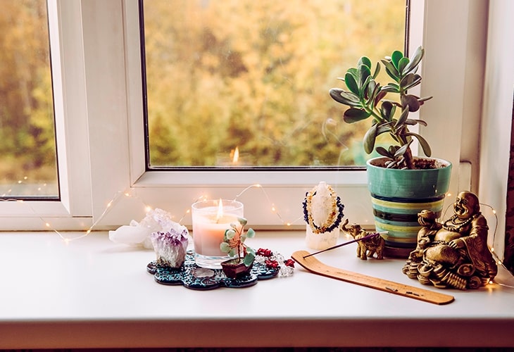 decoração de quarto com cristais