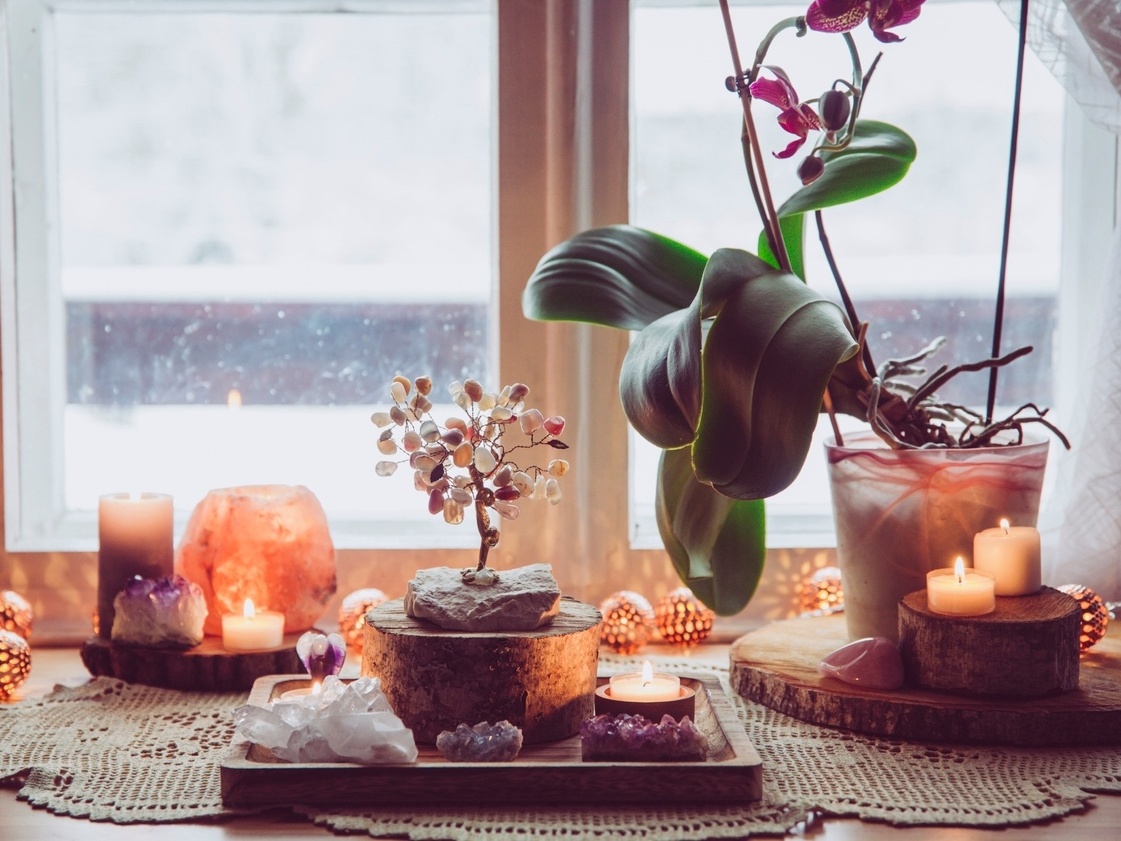 decoração de quarto com cristais