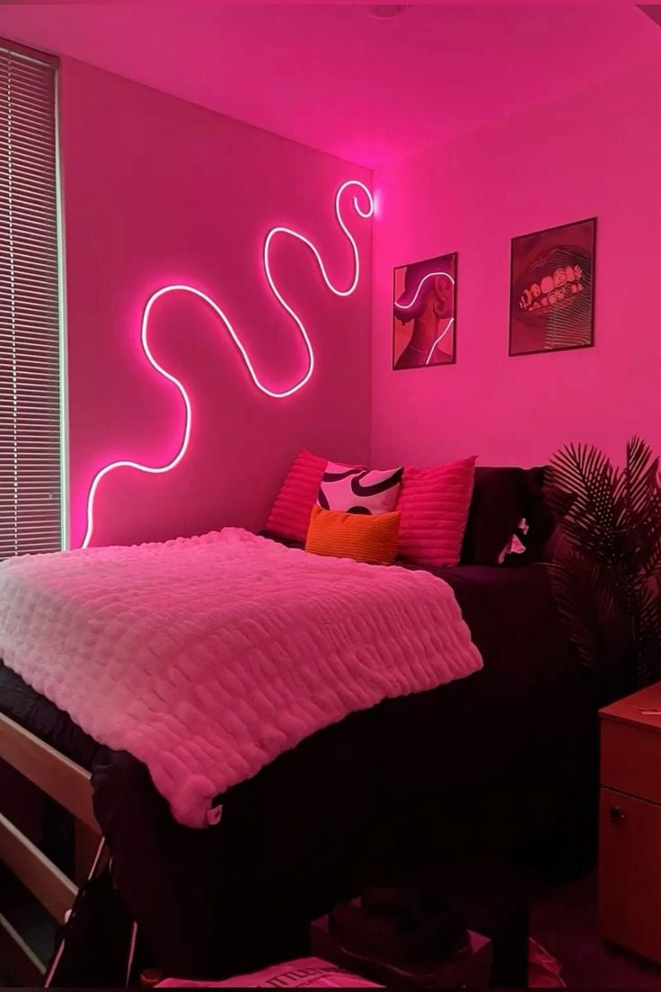 decoração de quarto com led