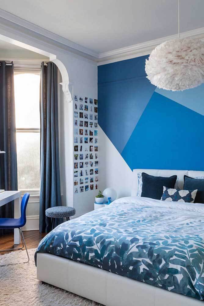 decoração de quarto de casal azul