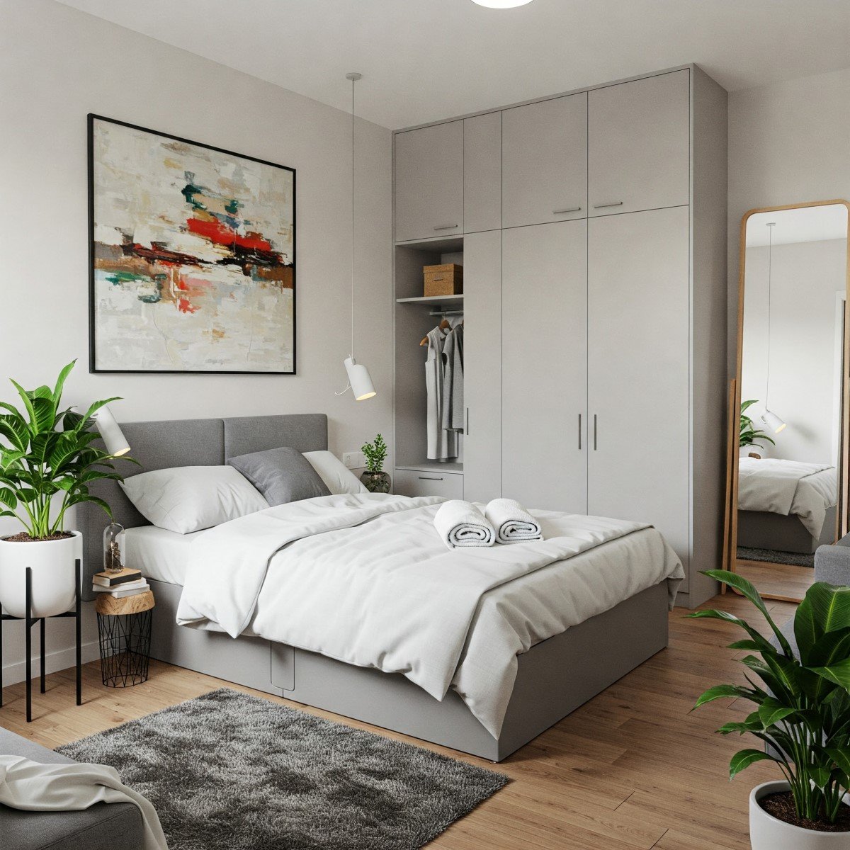 Móveis e acessórios que transformam seu quarto cinza