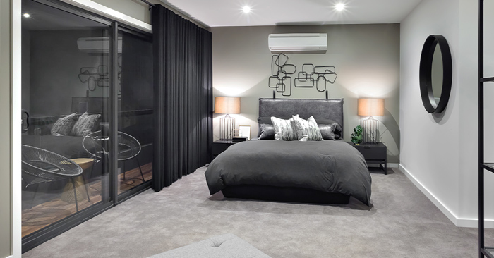 decoração de quarto de casal cinza