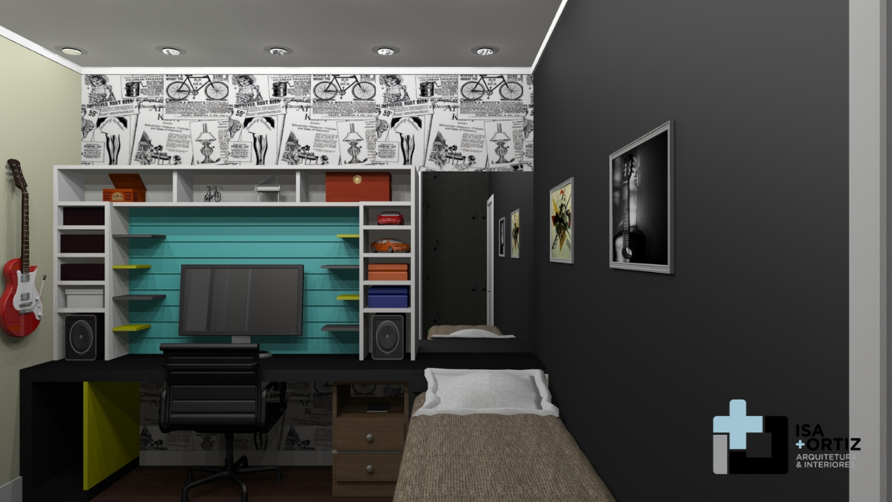 decoração de quarto de solteiro masculino