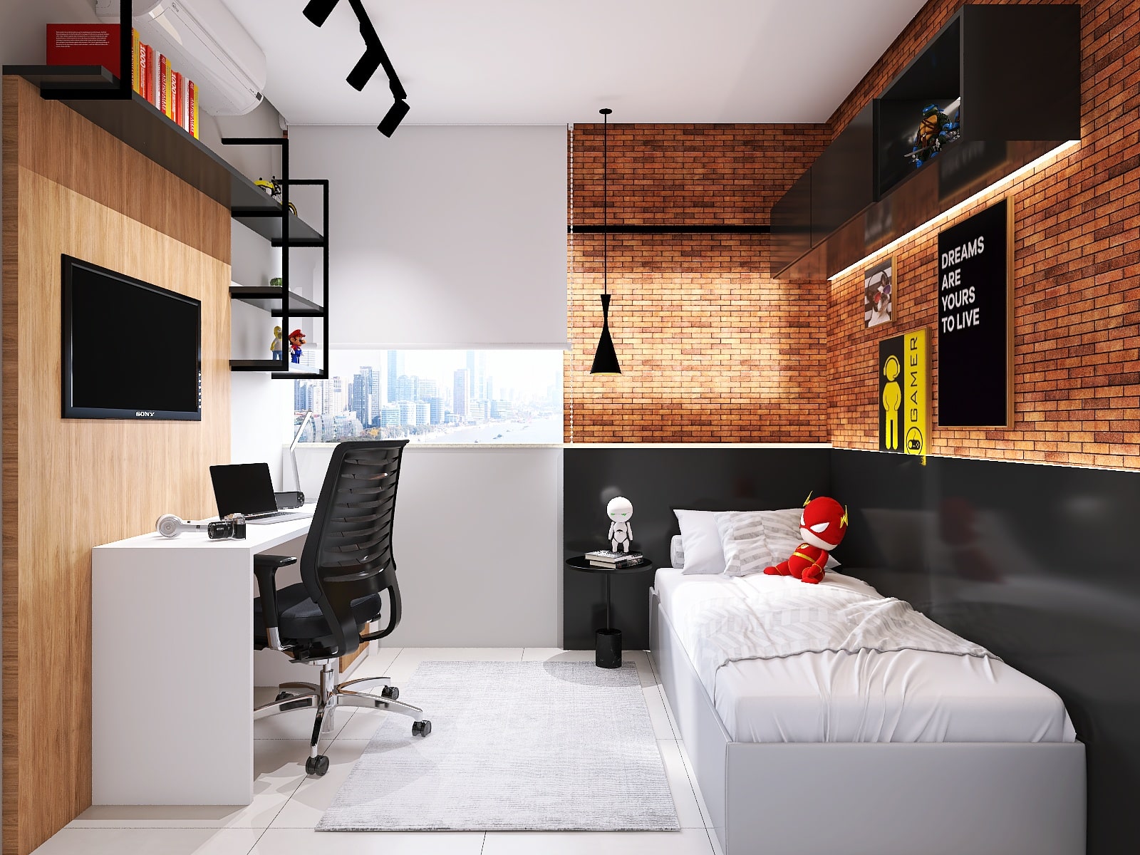 Inspirações de Quarto Masculino Industrial: Do Rústico ao Moderno