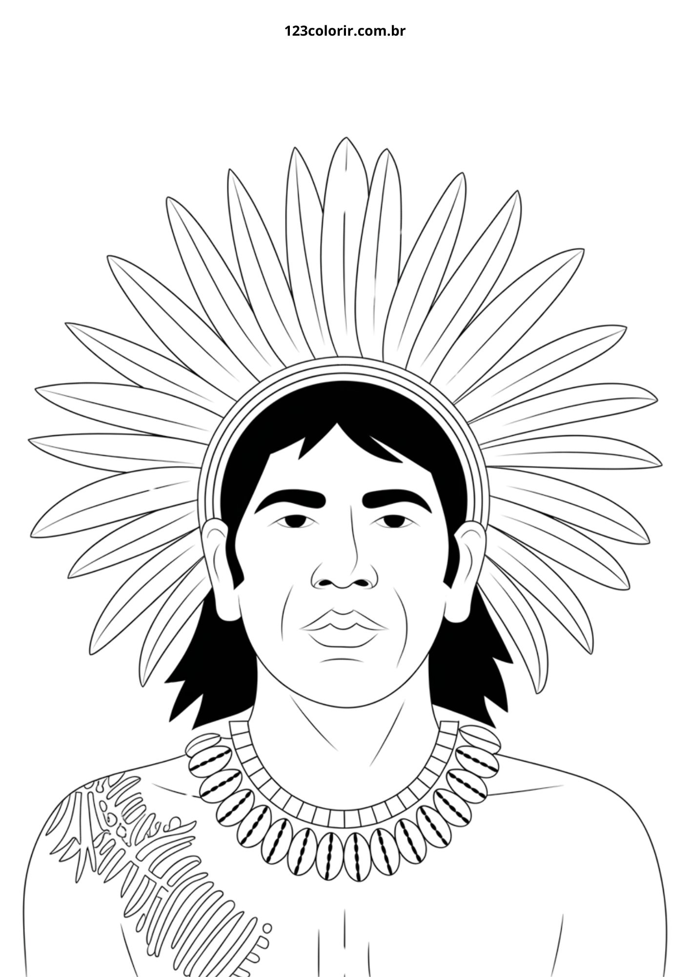 Desenhos de Indígenas para Colorir: Atividades para Crianças