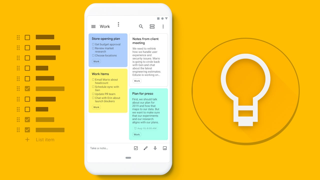 google keep para anotações