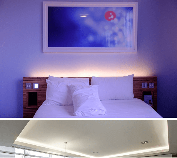 iluminação indireta no quarto