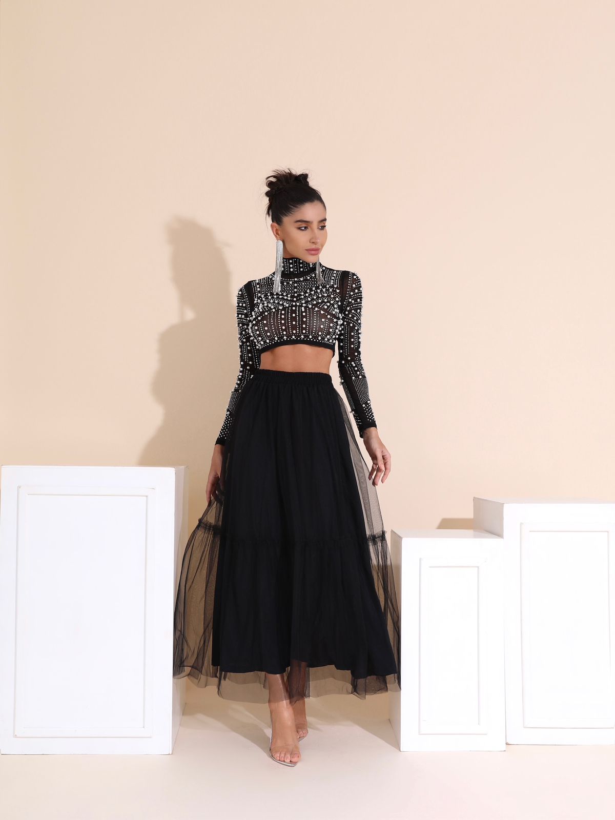 looks com saia de tule