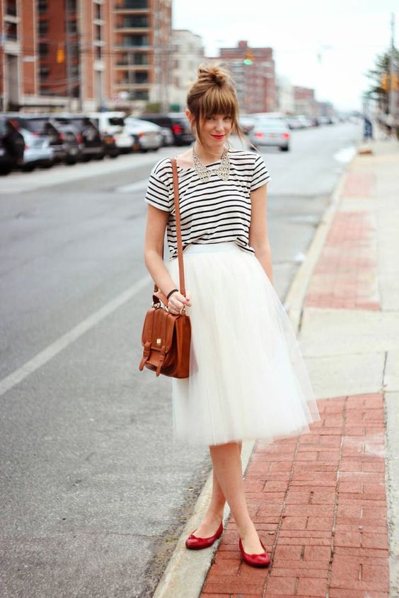 looks com saia de tule