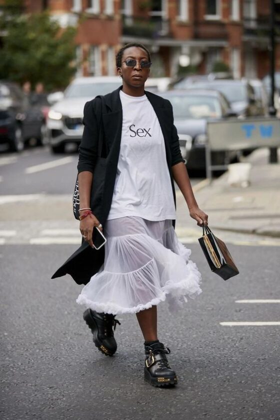 looks com saia de tule