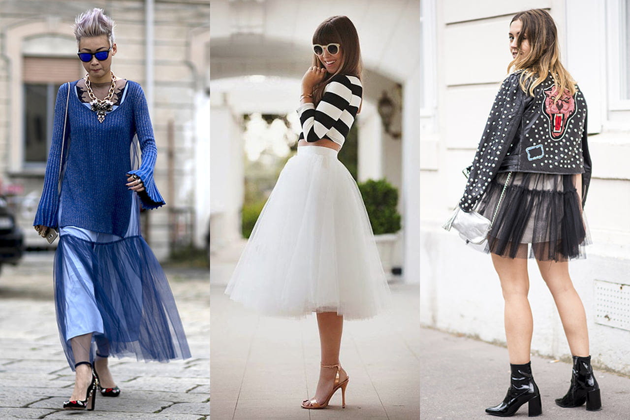 looks com saia de tule