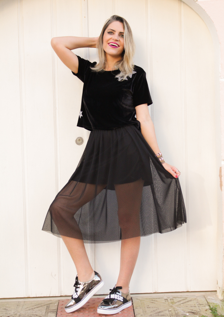looks com saia de tule