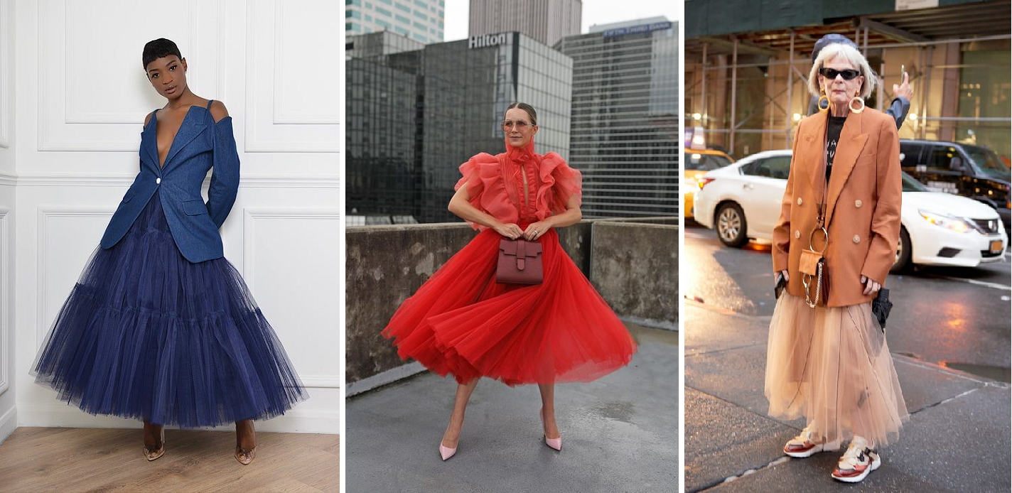 looks com saia de tule