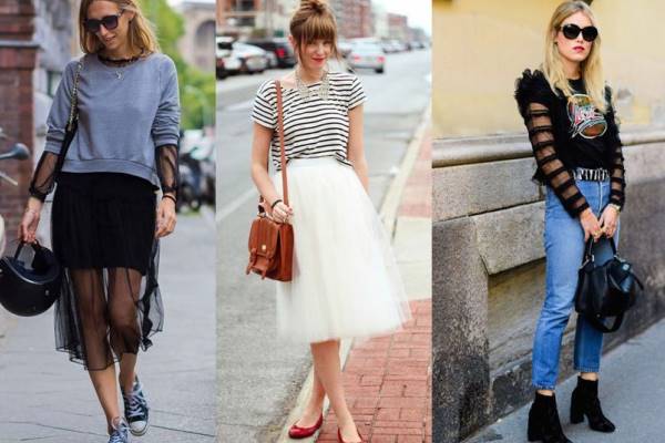 looks com saia de tule