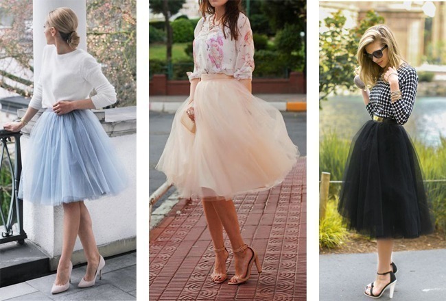looks com saia de tule