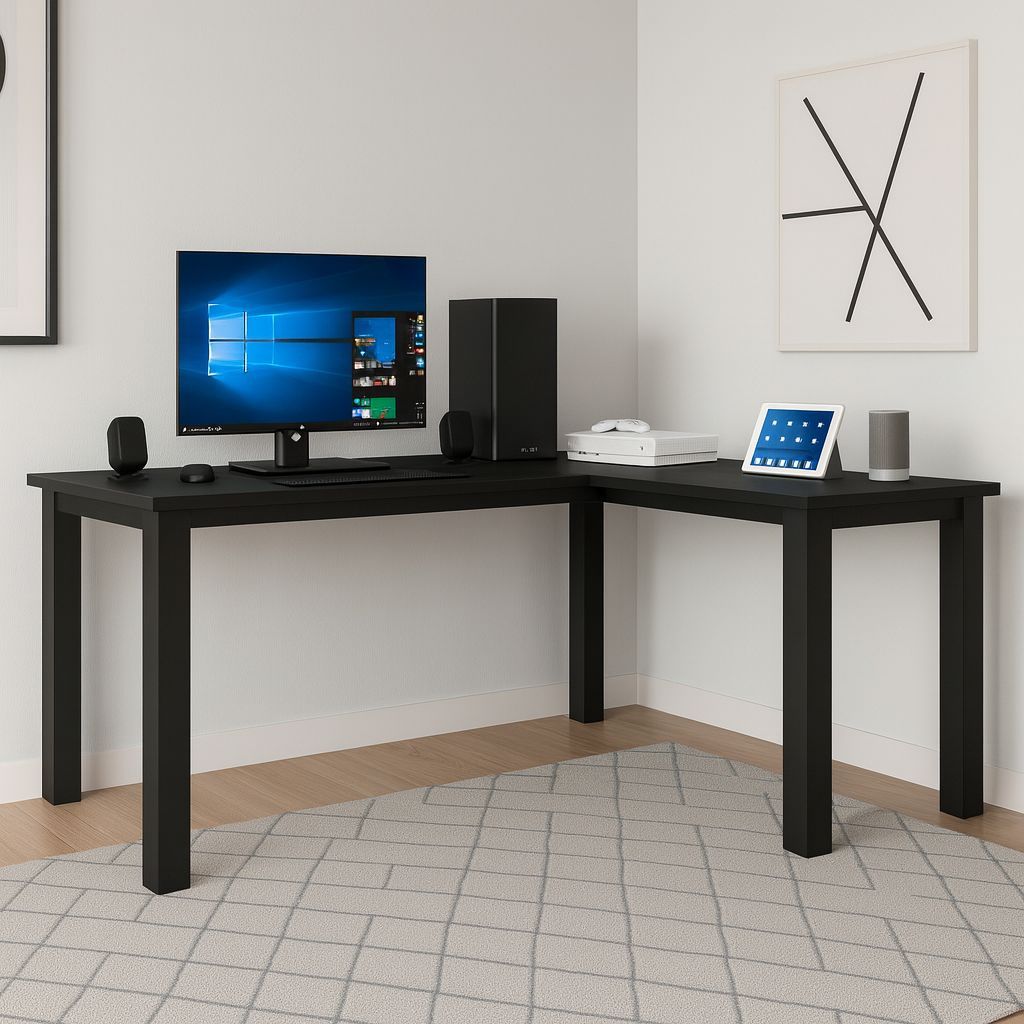 mesa gamer em L para quarto