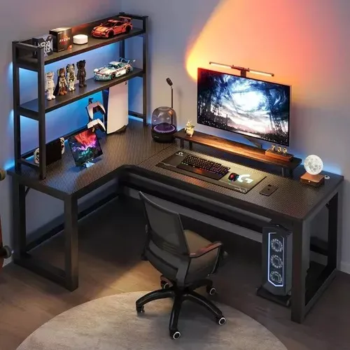 mesa gamer em L para quarto