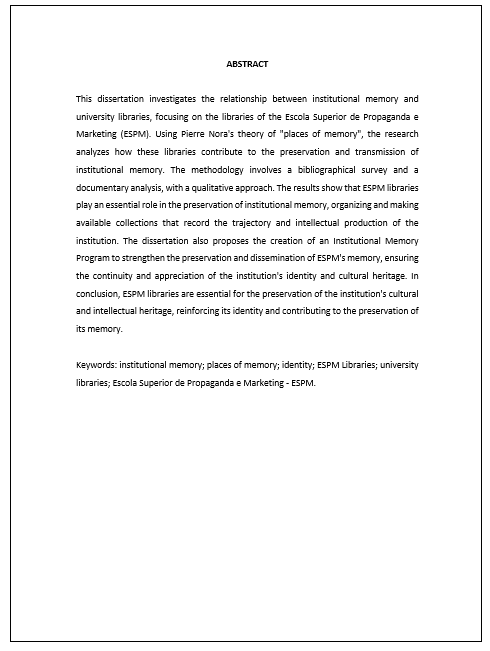 o que é um abstract em um trabalho acadêmico