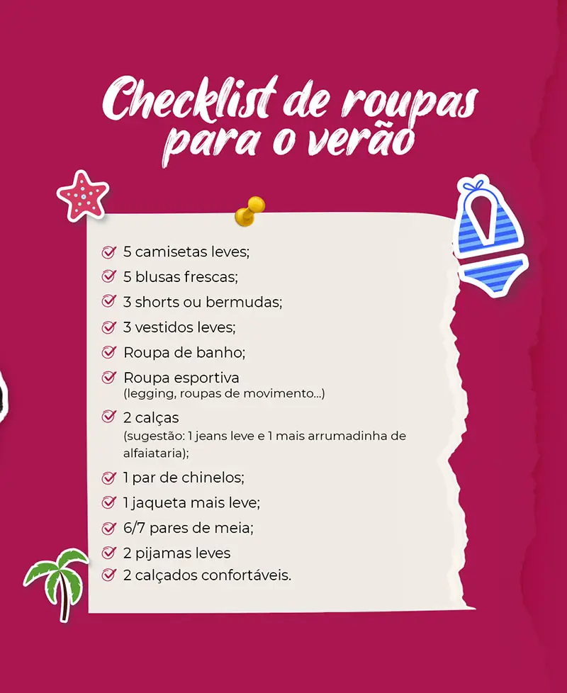 o que levar na mala de viagem de verão