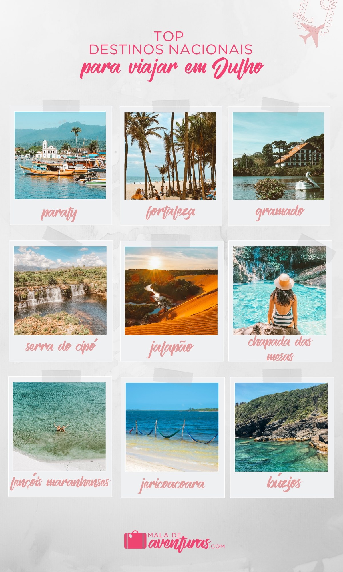 para onde viajar em julho no brasil