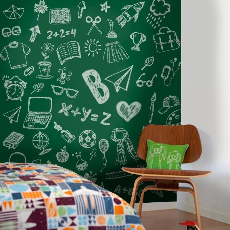 parede de giz no quarto juvenil