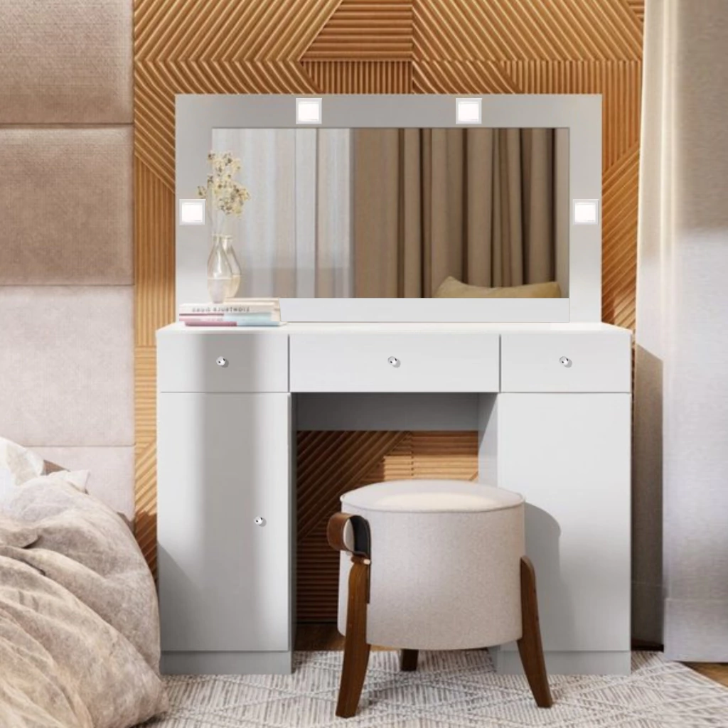 Preços e Onde Comprar a Sua; Penteadeiras Suspensas: Otimize Espaço com Estilo e Funcionalidade; Transforme Seu Canto de Beleza: Dicas de Organização para Penteadeiras; Penteadeira com Espelho e Iluminação: O Segredo para uma Maquiagem Impecável