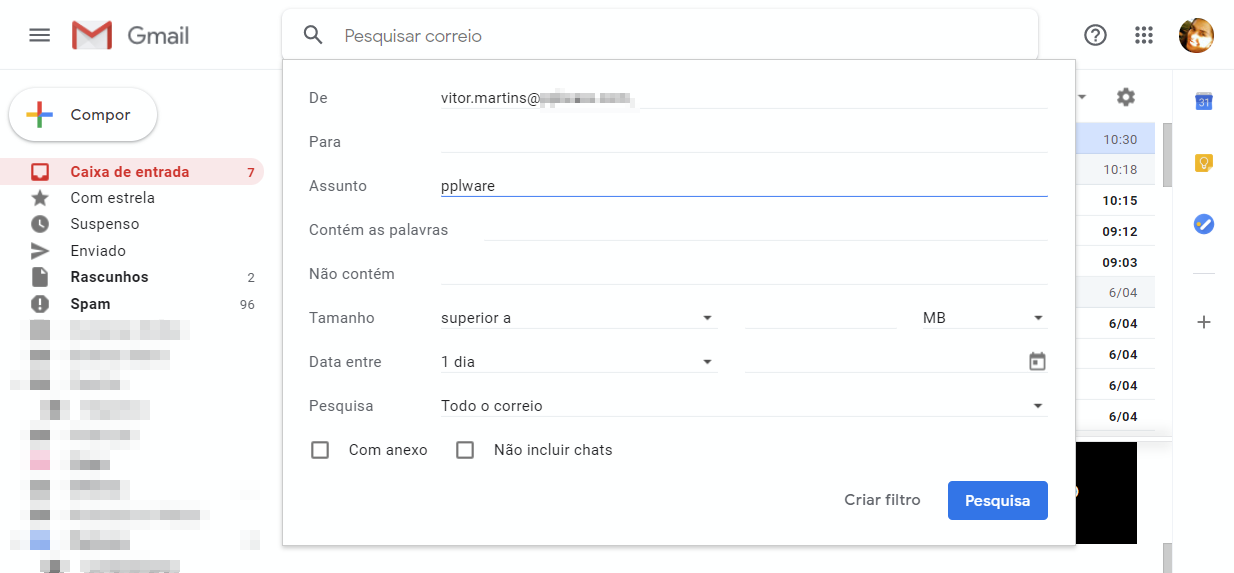 Comparativo: Filtros Visuais vs. Operadores de Texto na Busca do Gmail