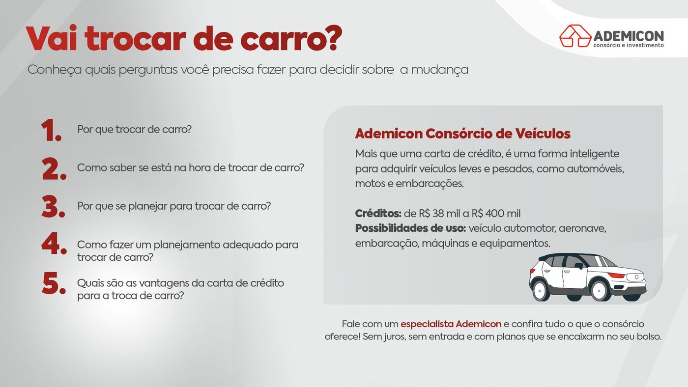 planejamento para trocar de carro