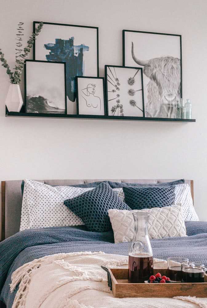prateleira para quadros quarto