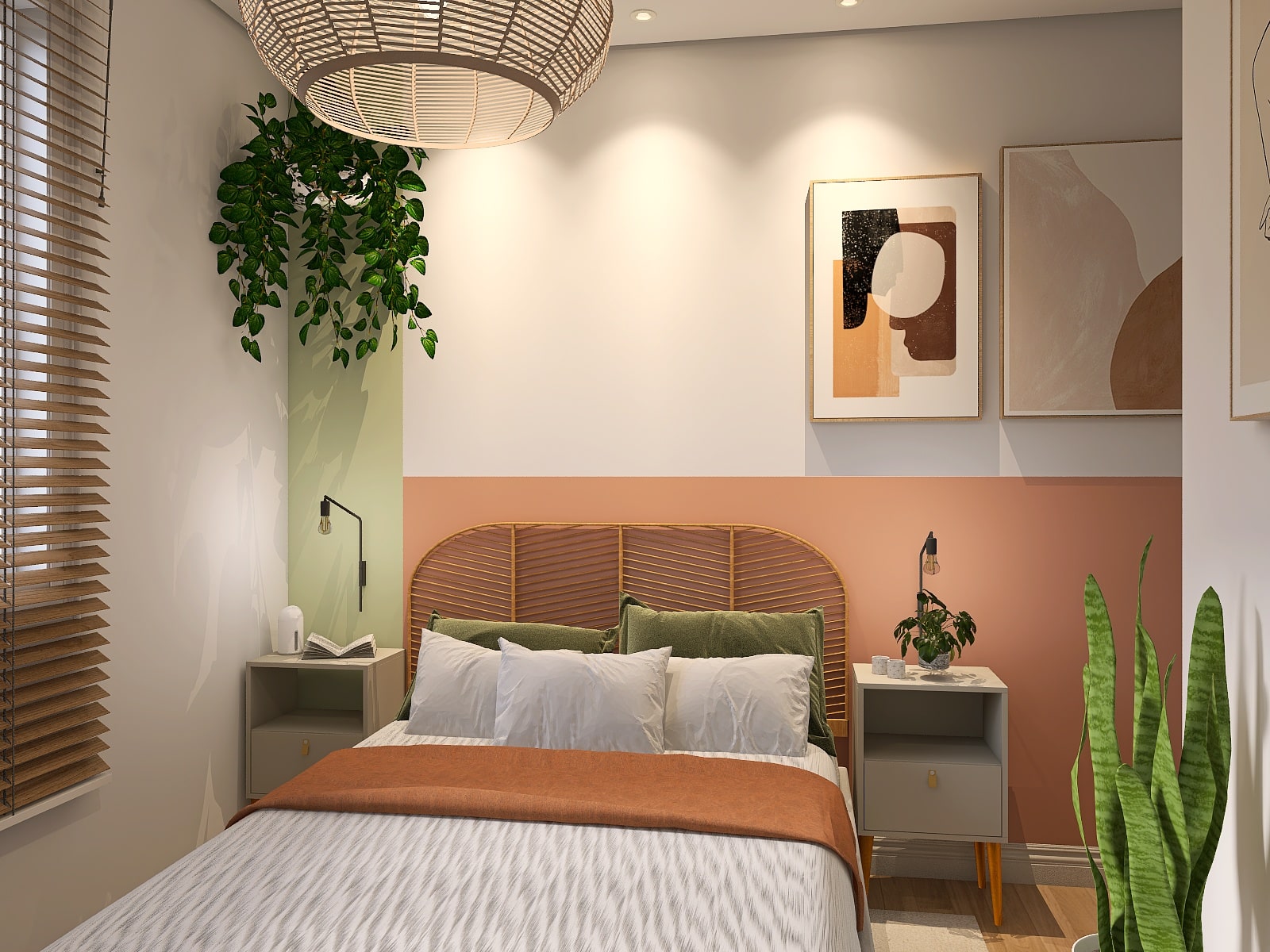 quarto boho minimalista