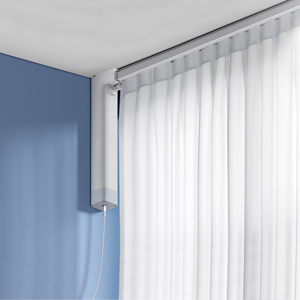 quarto com automação de cortinas