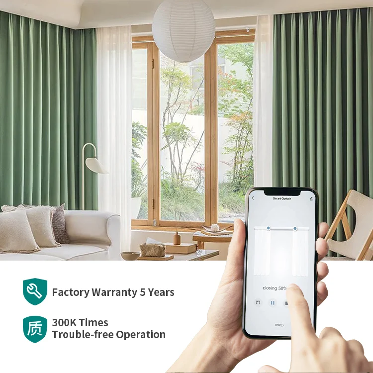 quarto com automação de cortinas