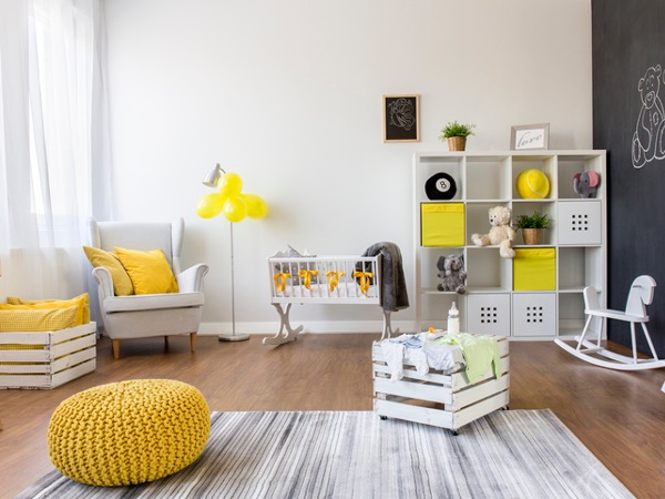 Melhores Temas para Quarto de Bebê Cinza e Amarelo