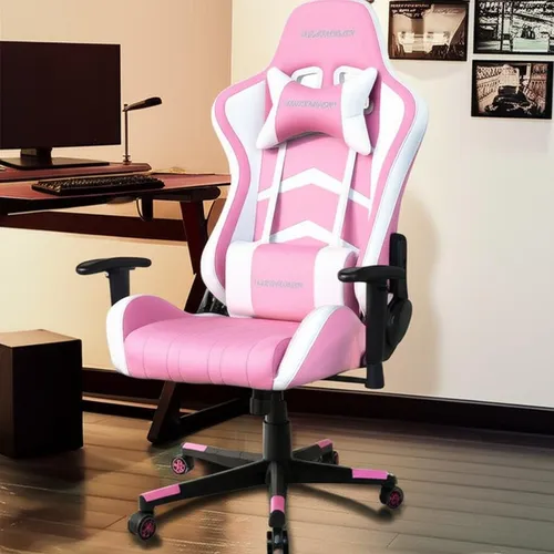 quarto gamer branco e rosa