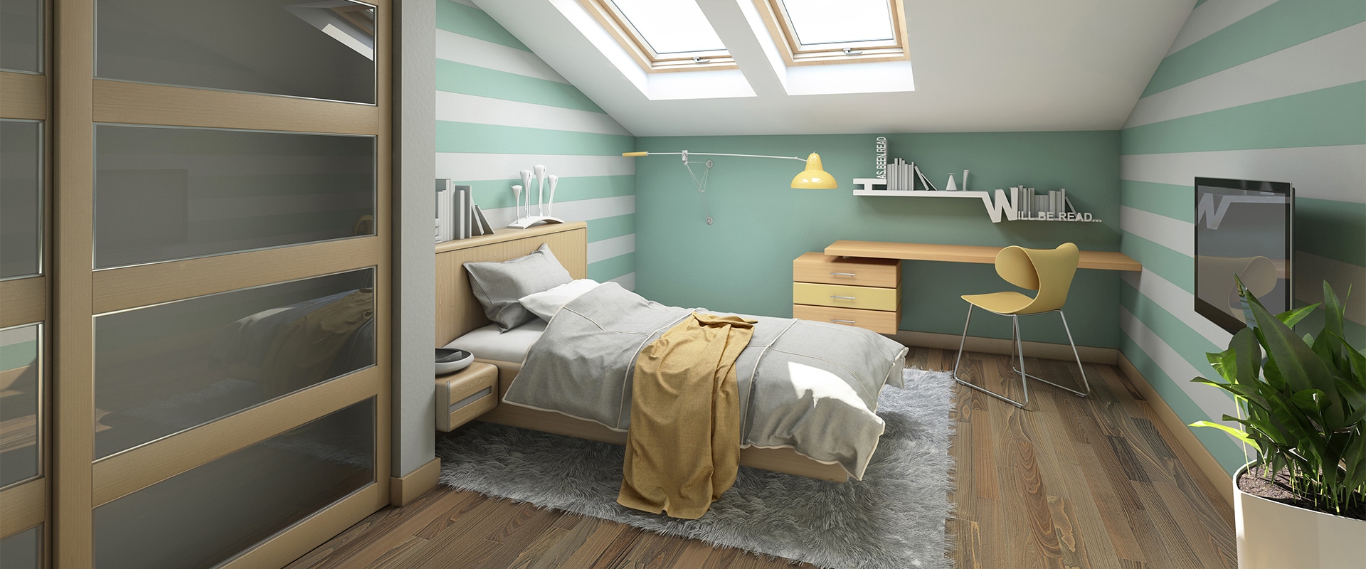 Cores e Texturas: O Segredo para um Quarto no Sótão Mais Amplo e Aconchegante