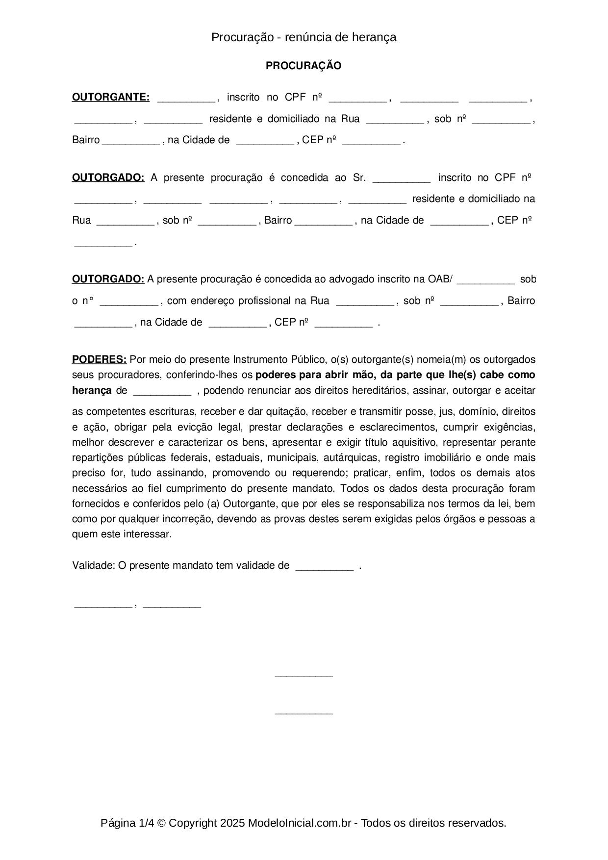 Renúncia de Herança