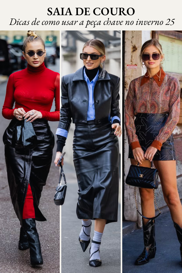5 Looks de Inverno com Saia de Couro que Você Precisa Experimentar