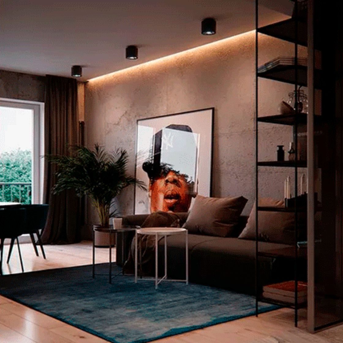 spot de sobrepor preto quarto