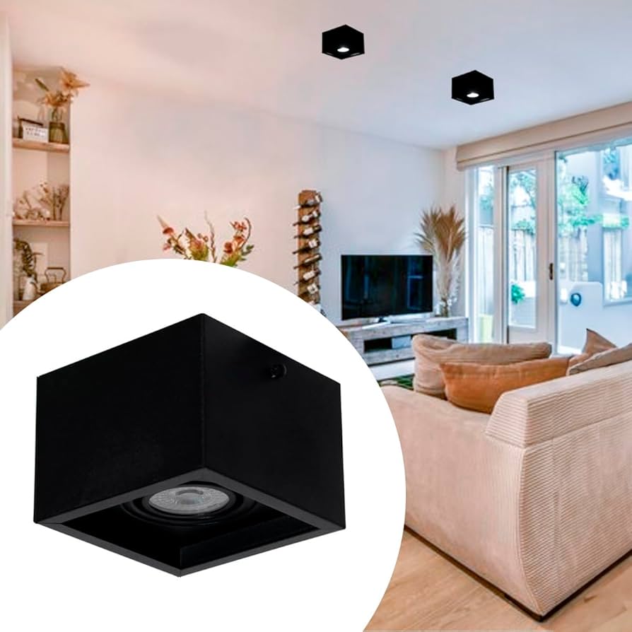 spot de sobrepor preto quarto