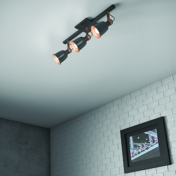 spot de sobrepor preto quarto