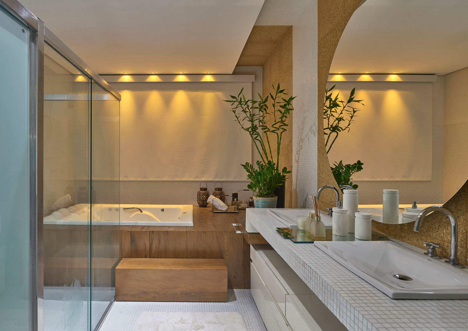 inspiração banheiro pequeno com banheira