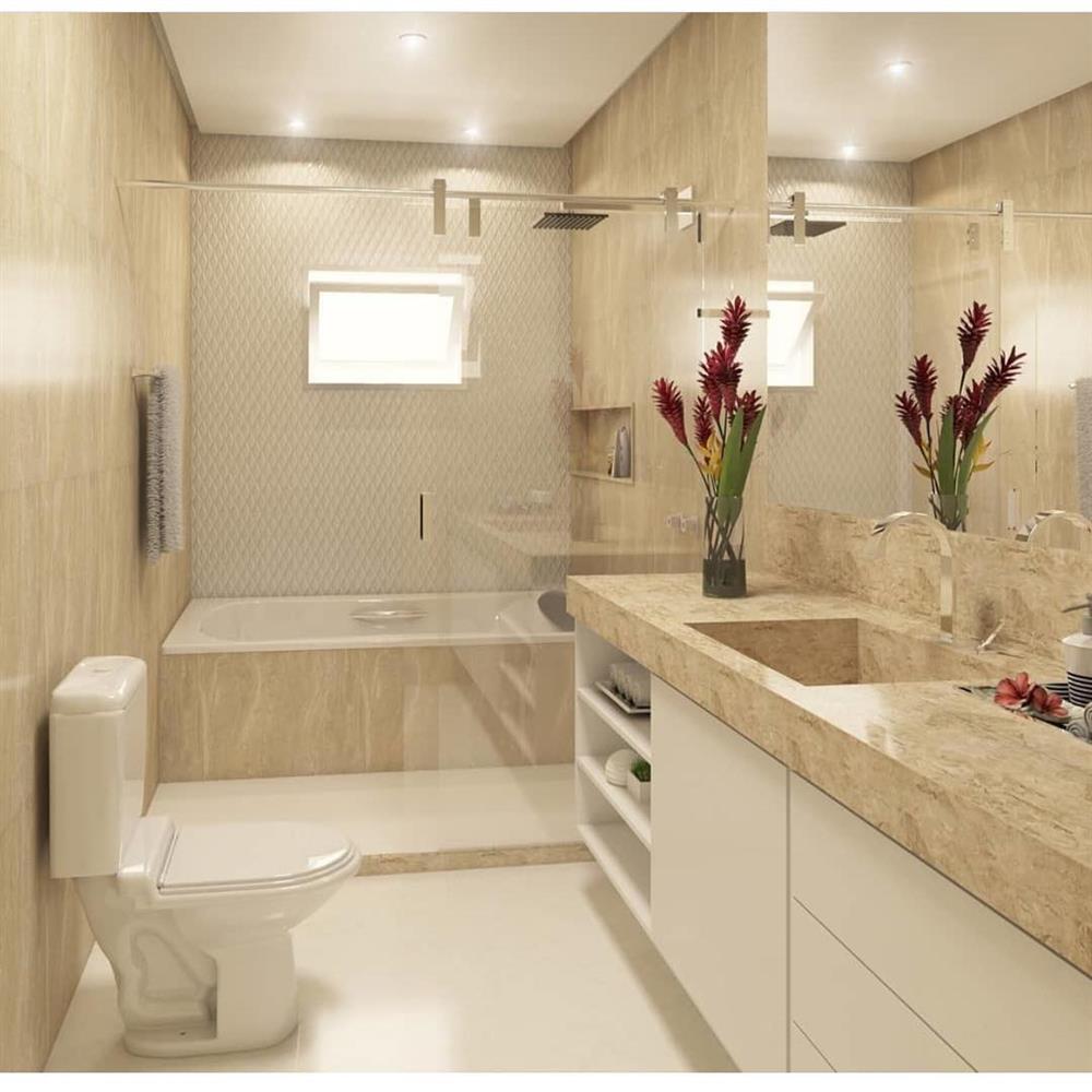 inspiração banheiro pequeno com banheira