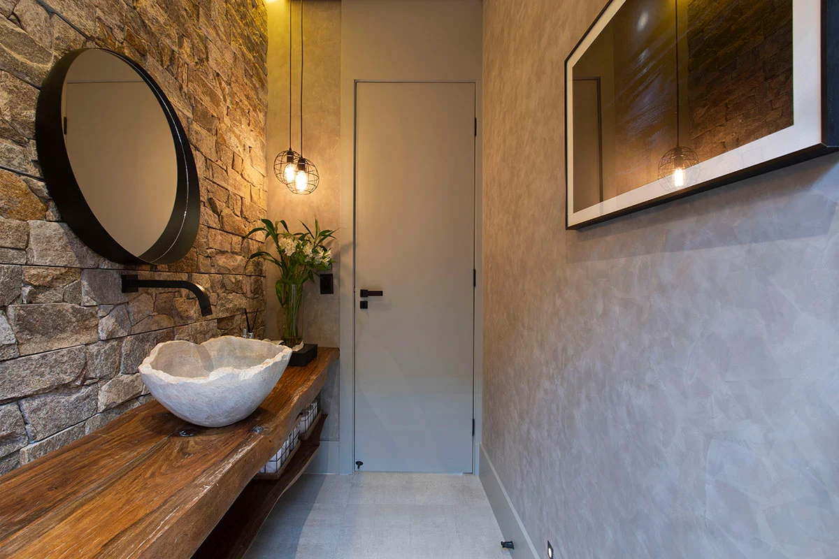 inspiração banheiro cimento queimado pequeno