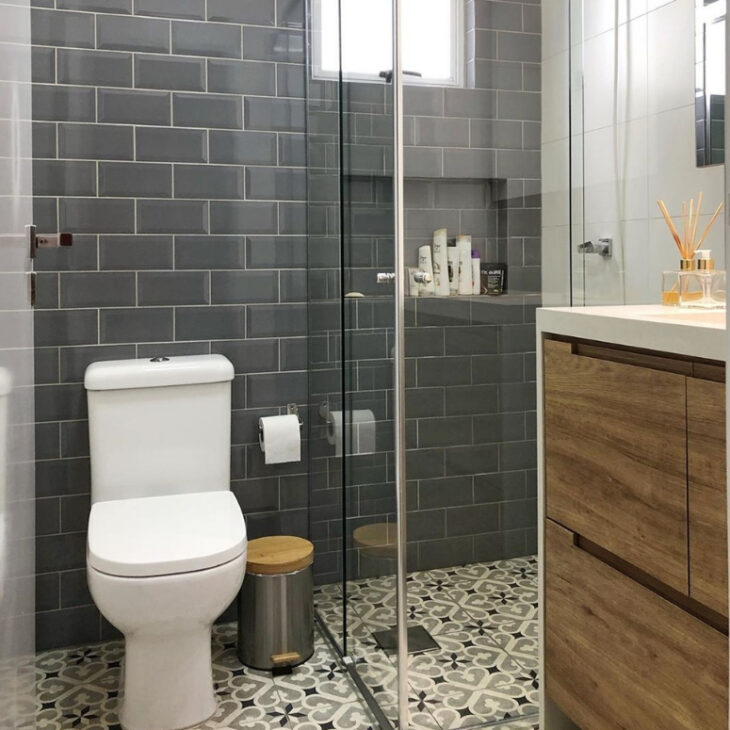 banheiro com cimento queimado